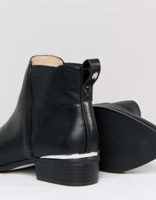 london rebel metal insert heel low heel chelsea boot