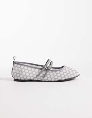 London Rebel Mia        gray polka