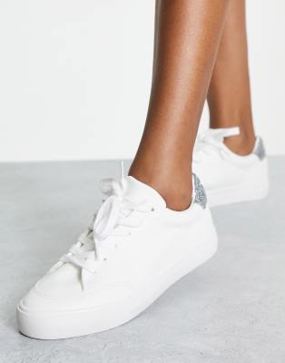 white glitter trainers