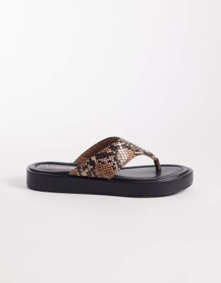  Mira flatform thong sandals in snake