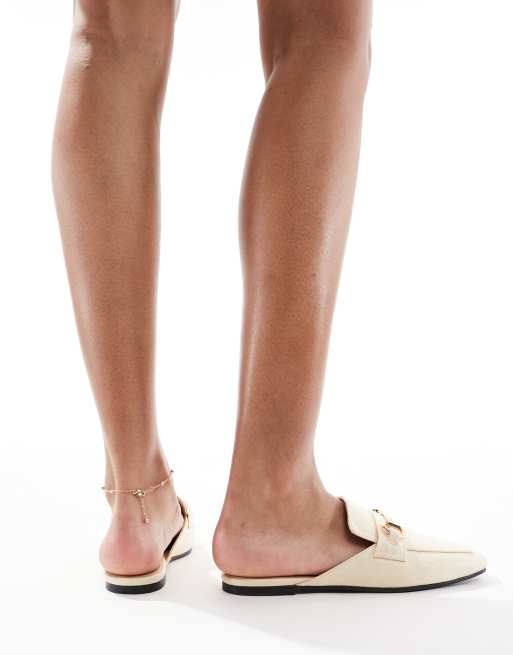 London Rebel - Mules à boucle style mocassin - Raphia naturel, 2 de 4