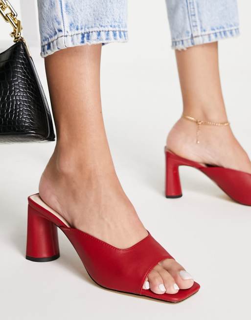 London Rebel - Mules à talon et bout carré - Rouge, 2 de 4