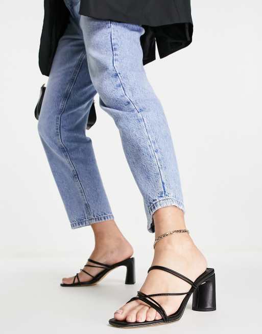 London Rebel - Mules carrées à brides et talon - Noir, 2 de 4