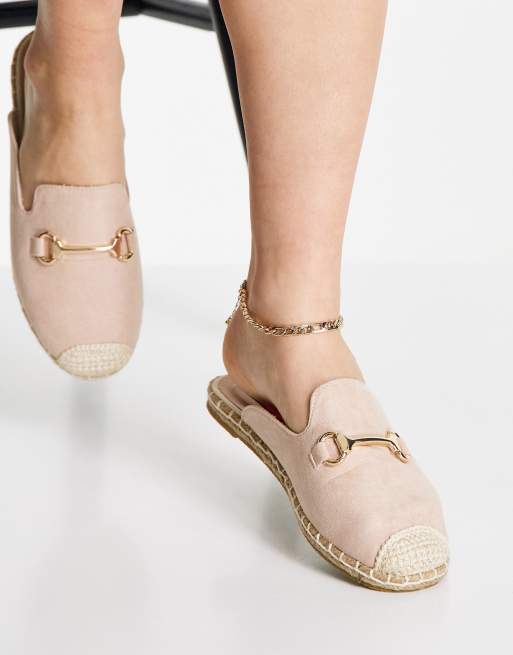 London Rebel - Mules style espadrilles avec mors - Beige, 2 de 4