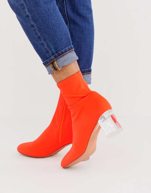 Neon orange sale sock boots