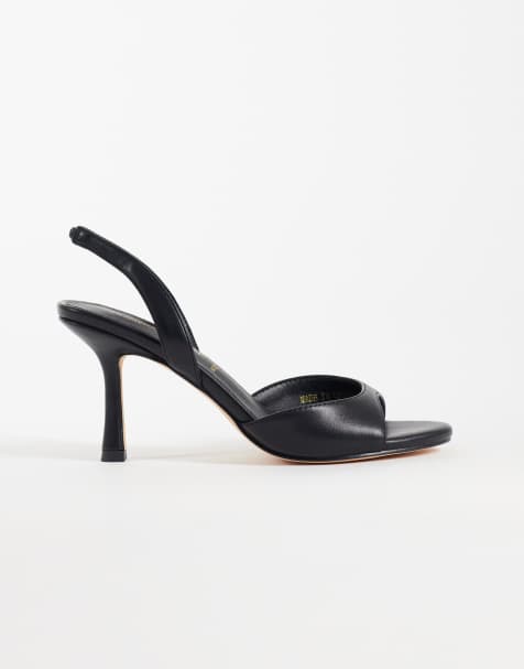 London Rebel – Nora – Svarta, högklackade sandaler med öppen tå - view 1