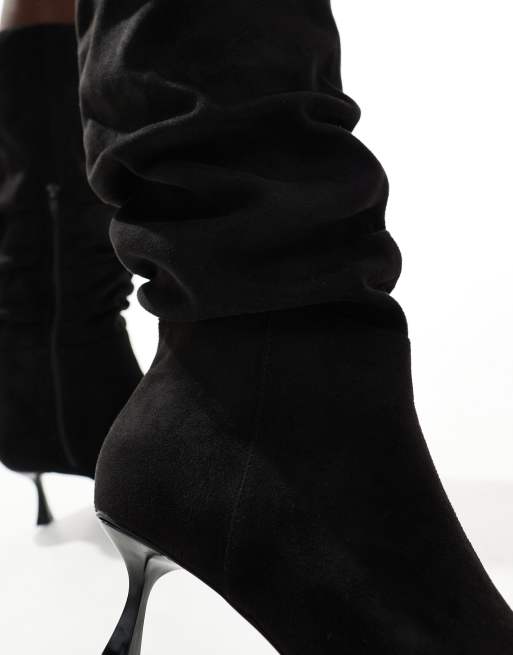 London Rebel - Nyla - Bottes pointure large amples à petit talon - Noir , 2 de 4