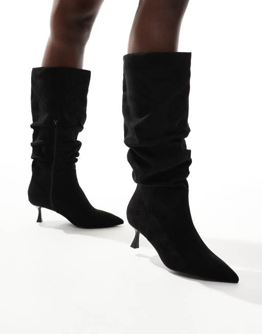 London Rebel - Nyla - Bottes pointure large amples à petit talon - Noir , 3 de 4