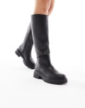 [London Rebel] London Rebel Olivia chunky knee boots in black 39 Black pu