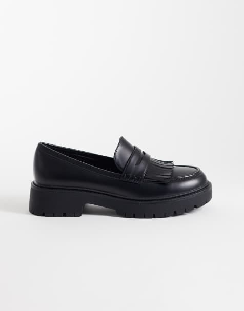 London Rebel - Palmer - Mocasines negros con suela gruesa y borlas - view 1