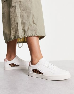 London Rebel panelled lace up trainers in beige/leopard mix - ASOS Price Checker