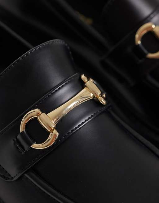 London Rebel - Peggy - Sorte chunky loafers med metaldetaljer, 3 af 4