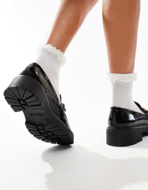 London Rebel - Perdy - Chunky sorte loafers med metaldetalje, 2 af 4