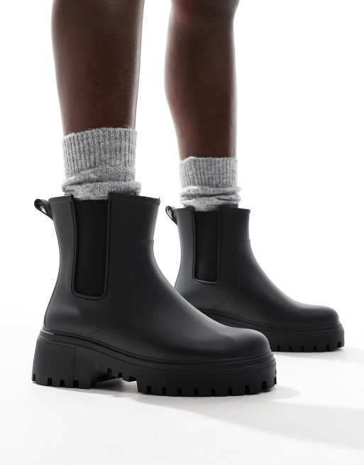 London Rebel - Phoebe - Chelsea boots met dikke zool in zwart