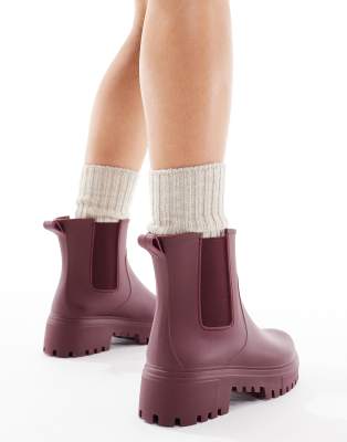 London Rebel Phoebe Chunky Chelsea Boots In Gray
