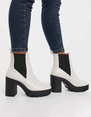 london rebel chunky platform shoes in black croc