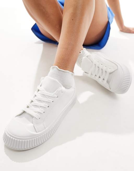 London Rebel platform sneakers in white | ASOS