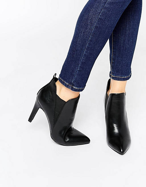 London Rebel Point Heeled Ankle Boots