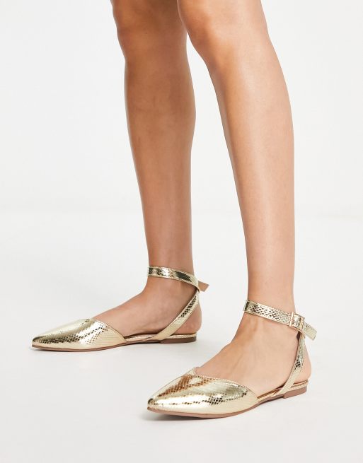 Gold store strap flats