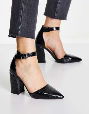 london rebel mid block heeled shoes