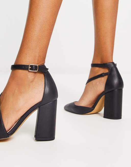 Black block heels size hot sale 4