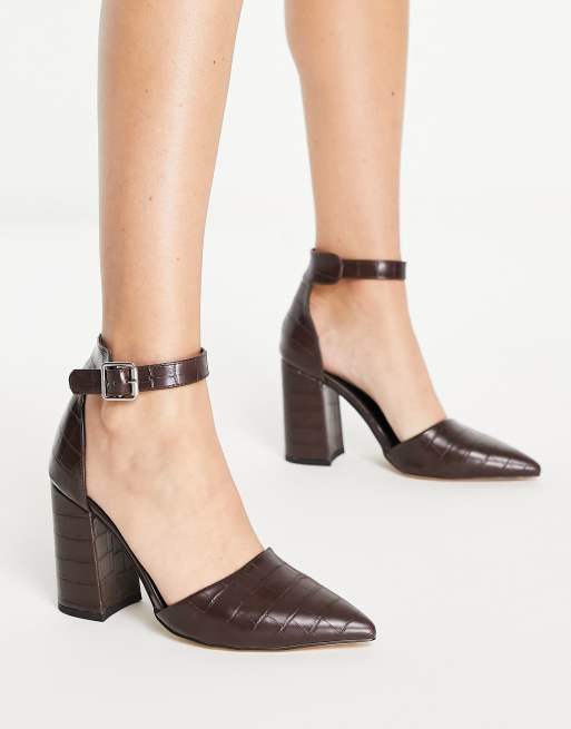 Croc store block heels