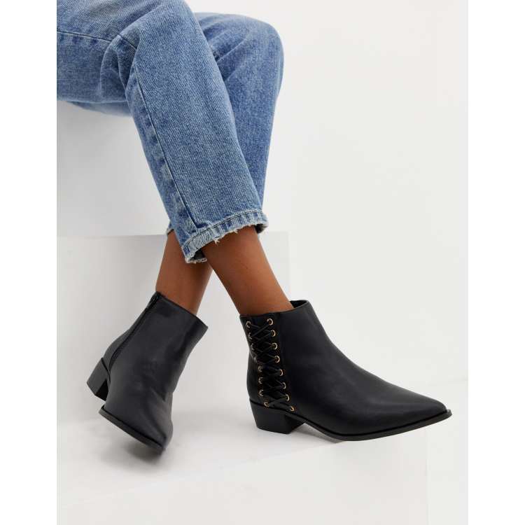 Flat pointed toe boots sale