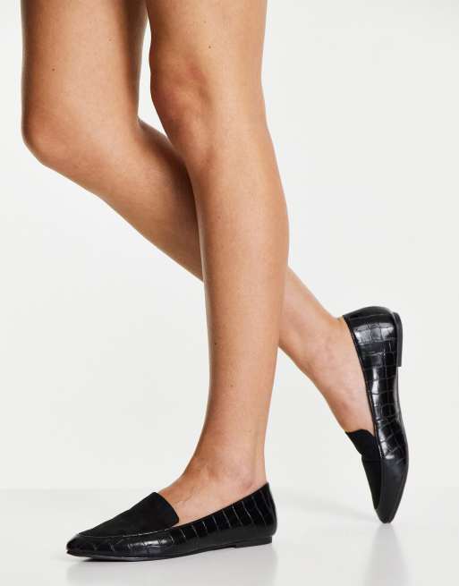 Pointed black hot sale loafers