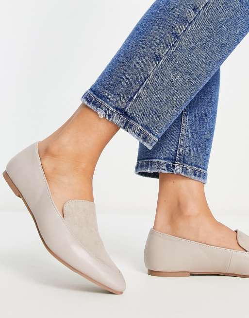 Taupe flat sale shoes