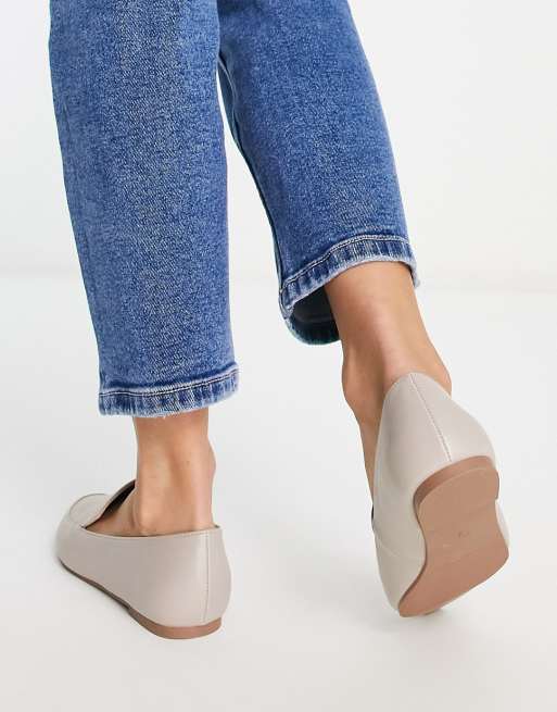 London Rebel pointed flat loafers in taupe, 4 of 4