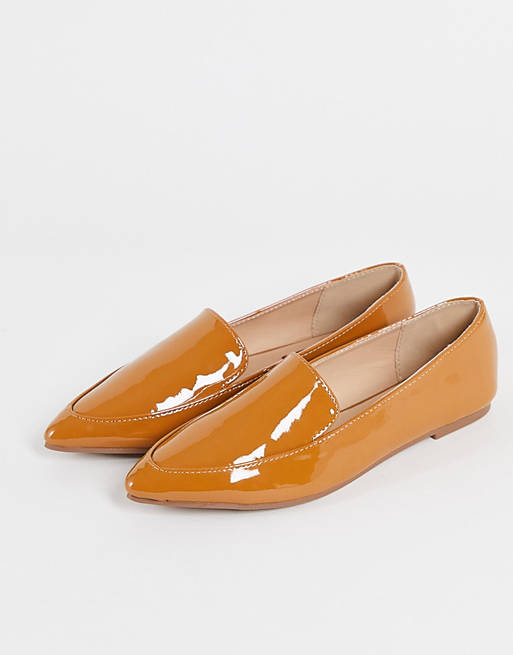 London Rebel pointed loafers in tan