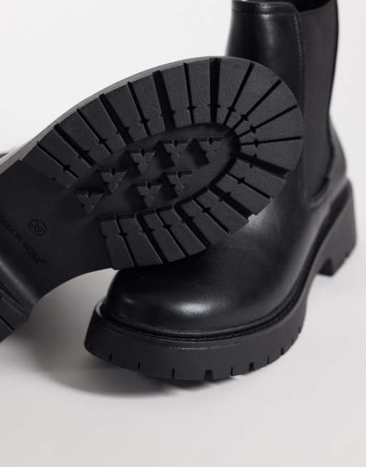 London Rebel Regina chunky chelsea boots in black, 3 of 4