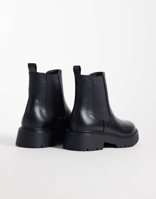 London Rebel Regina chunky chelsea boots in black, 4 of 4
