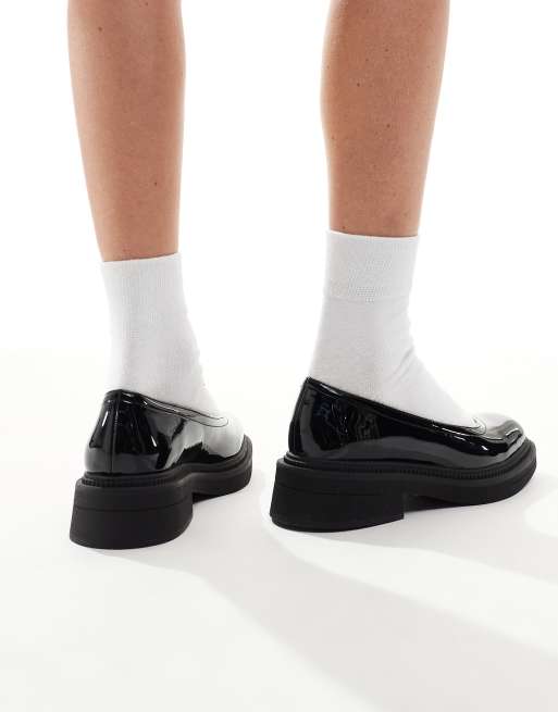 London Rebel Ruby strapless chunky mary janes in patent black