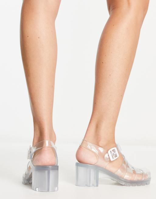 London Rebel - Sandales en plastique à talons - Transparent, 3 de 4