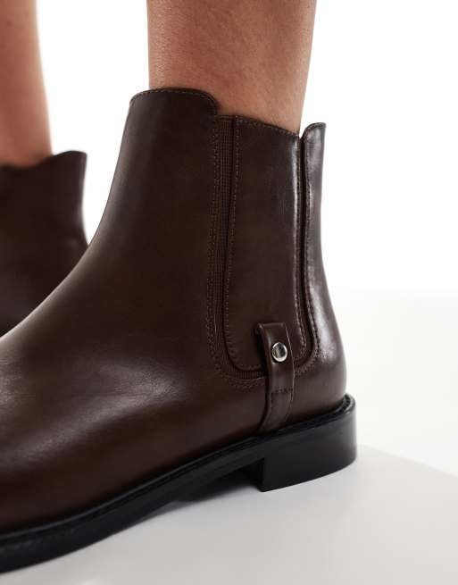 London Rebel Scarlett refined chelsea boots in brown, 2 of 4