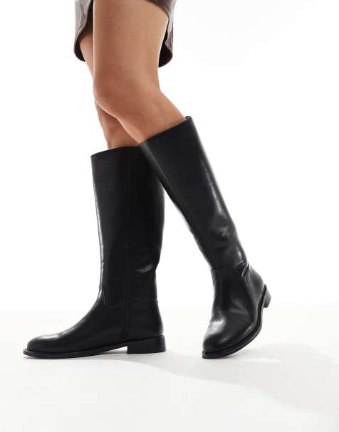 London Rebel Scarlett refined riding boots in black - view 1