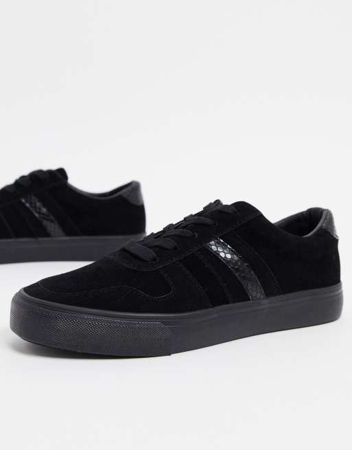 space black lace up sneakers