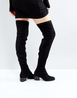 over the knee boots mid heel