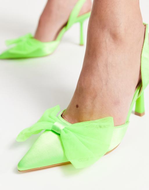 Lime green clearance low heel shoes