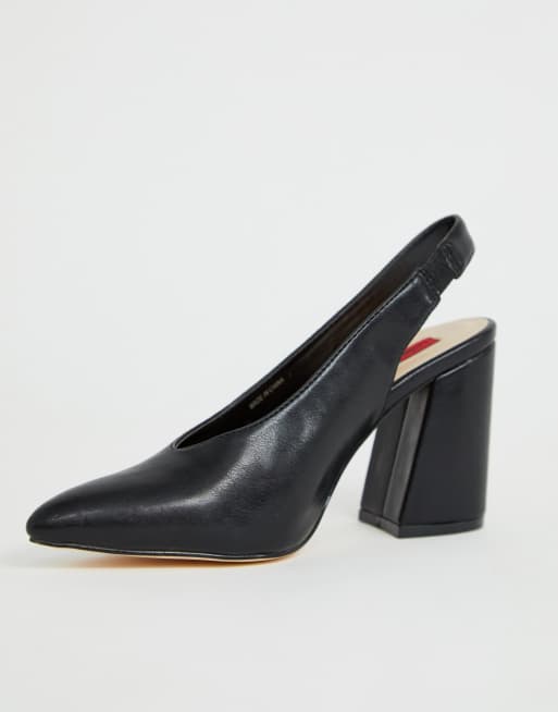 pointed sling back heels