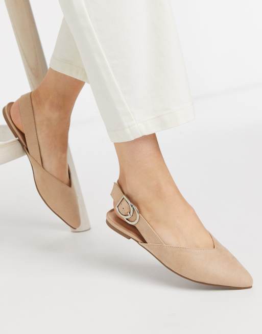 Beige slingback flats sale