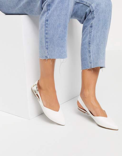 Slingback sales flats white