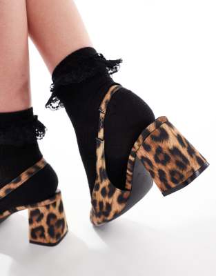 London Rebel Slingback Block Heel Mules In Multi