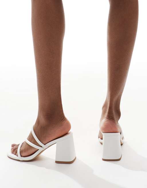 London Rebel – Slip-on-Riemchensandalen in Weiß mit Blockabsatz, 4 von 4
