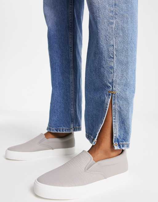 London Rebel slip on trainers in light grey