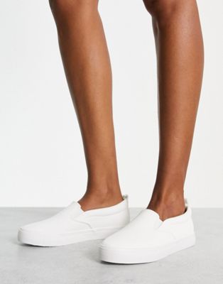 London Rebel slip on trainers in white