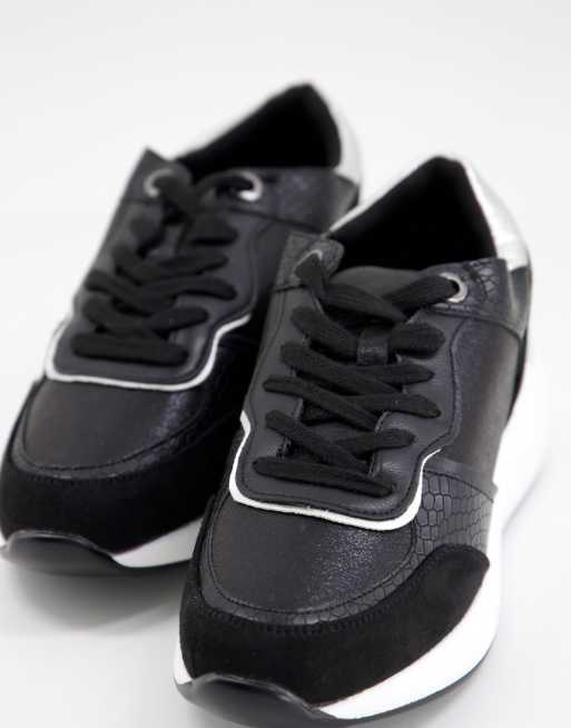 London Rebel - Sneakers da running con suola spessa nere , 4 di 4