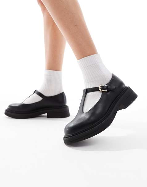 London Rebel Sophia chunky mary janes in black - view 1