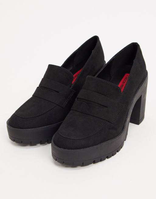 London Rebel - Sorte loafers med hæl, 2 af 4